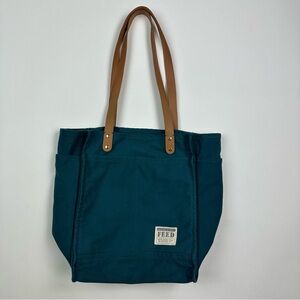 FEED Teal Canvas Tote Bag